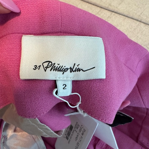 NWOT High Waisted Pink 3.1 Philip Lim Pink Belted Tapered Pants, Size 2 - Picture 6 of 8
